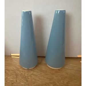 Vintage Homer Laughlin Orbit Vista MCM light blue salt & pepper shakers